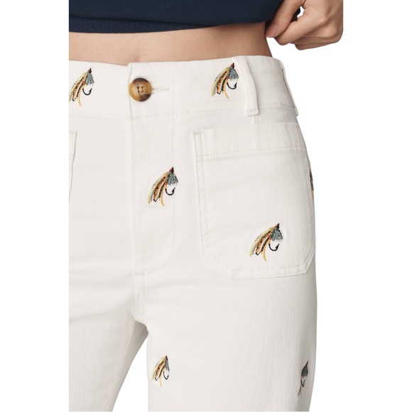 NWT Anthropologie Maeve The Colette Embroidered Fishing Crop Wide Leg Pants 30 P - Picture 4 of 11